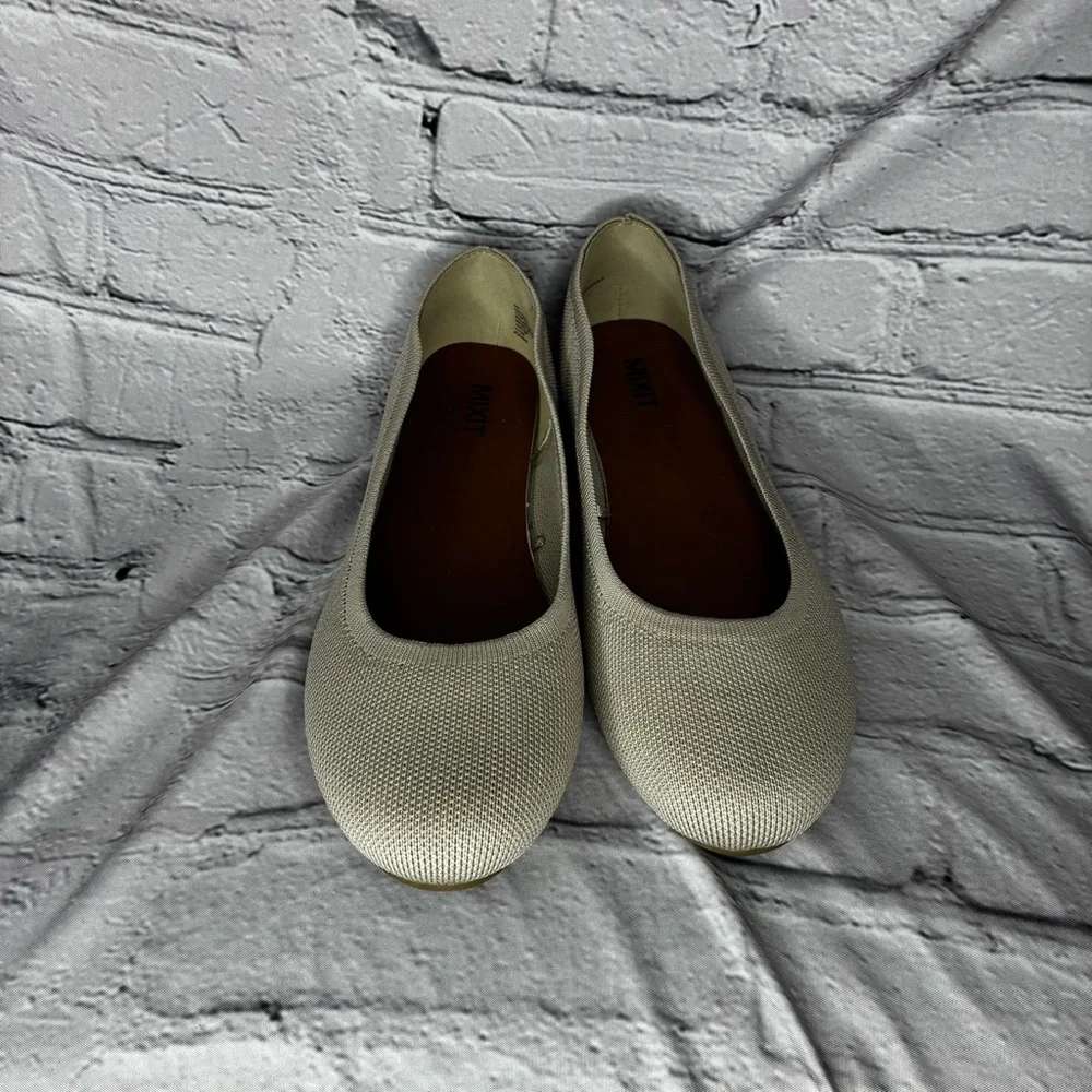 MixIt Women’s Fabric Knit Neutral Beige Round Toe Ballet Flat Slip On Shoes Sz 8